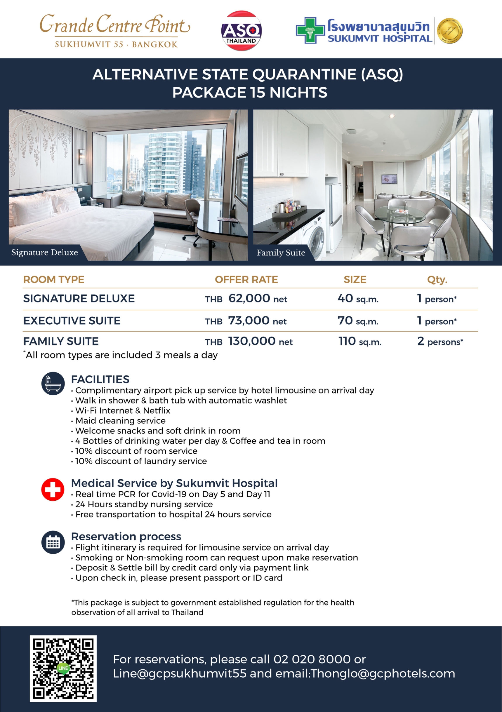 Alternative State Quarantine Asq Package At Grande Centre Point Sukhumvit 55